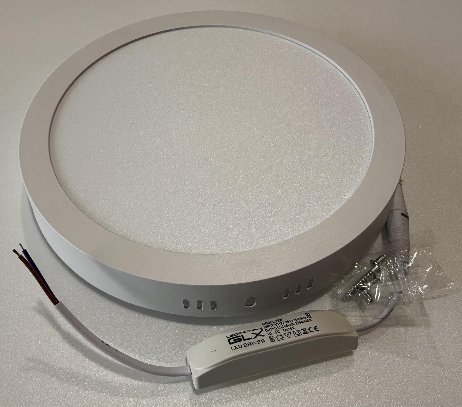 Світильник ДПО 24Вт коло накладний 5000К 2160Лм ТМ GLX